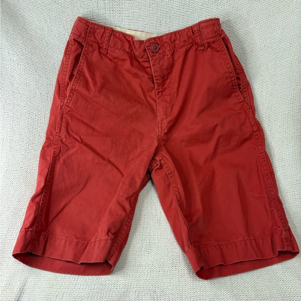 GAP Kids Chino Shorts, Red/Coral Flat Front Essential